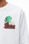 alexander wang cabbage graphic tee in compact jersey bright white