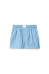 alexander wang hotfix boxer short in cotton nylon light blue/white