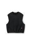 Alexander Wang washed jet black sleeveless crew neck vest in terry