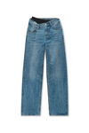 Alexander Wang vintage medium indigo pre-styled denim jeans with asymmetrical lace waistband