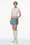 Alexander Wang cradle pink logo jacquard short sleeve baby tee