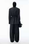 Alexander Wang black/charcoal 羊毛斜纹布加大款西装外套