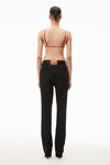 alexander wang fly high-rise stacked jean in denim washed black