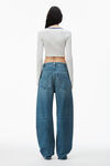 alexander wang 卷边下摆装饰微罗纹平纹针织圆领上衣 light heather grey
