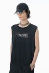 Alexander Wang black black laser-cut logo muscle shirt