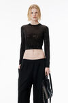 Alexander Wang black pullover nero con strass termoapplicati