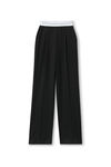 Alexander Wang black high-waist pleated pant with logo elastic