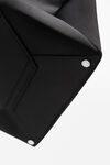 alexander wang lunch bag crystal logo clutch in satin black