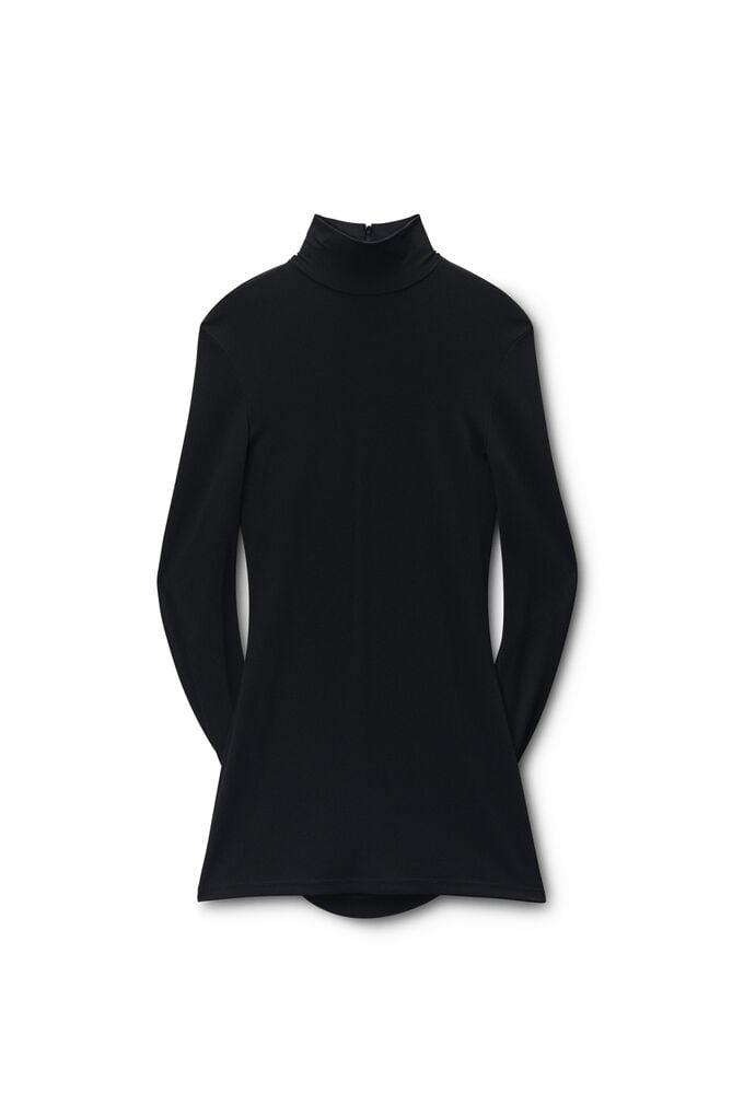 Alexander Wang Draped Asymmetric Minidress In Black