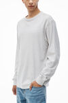 alexander wang long-sleeve tee in high twist jersey light heather grey