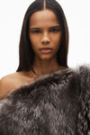 Alexander Wang shadow oversize cropped shrug in lamb shearling