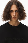 alexander wang logo pullover in boiled wool black