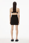 alexander wang リブジャージー ロゴ エラスティック ミニスカート black
