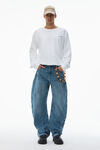 Alexander Wang white unisex long sleeve tee in high twist jersey
