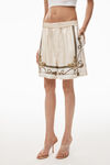 alexander wang baroque boxer shorts in silk twill ivory multi