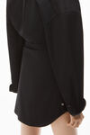 alexander wang crystal tie twist dress in cotton poplin black
