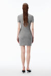 Alexander Wang heather grey 灰色羊毛混纺烫钻连衣裙