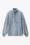 alexander wang half zip sweatshirt in japanese jersey motor grey