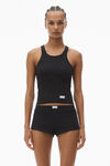 Alexander Wang black crystal hotfix racer tank