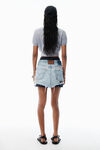 Alexander Wang washed grey pull gris en maille chenille de coton mélangé avec logo