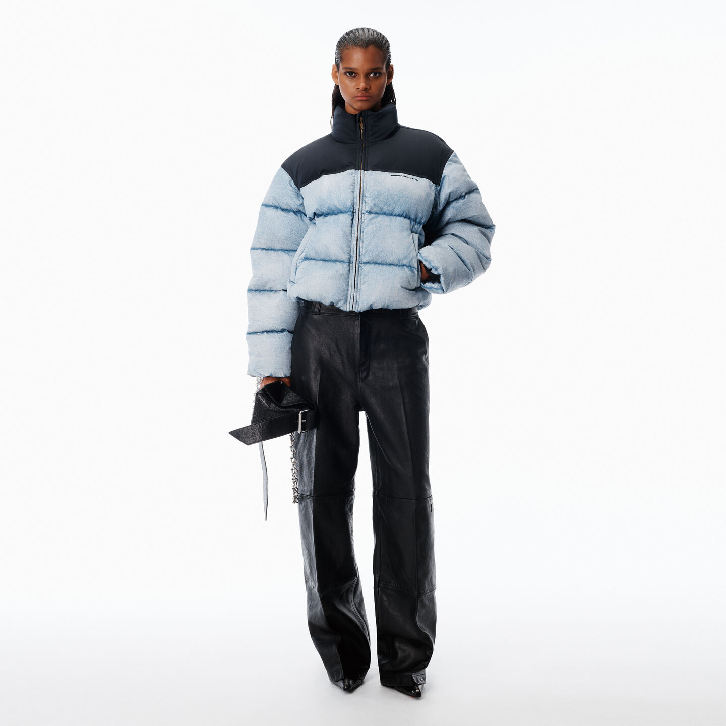 Alexander Wang Trompe-l'oeil Denim Puffer Jacket