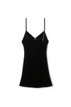alexander wang 长毛天鹅绒水晶吊饰吊带连衣裙 black