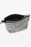 Alexander Wang white coin purse in crystal mesh