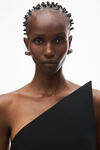Alexander Wang black asymmetric one-shoulder top in wool
