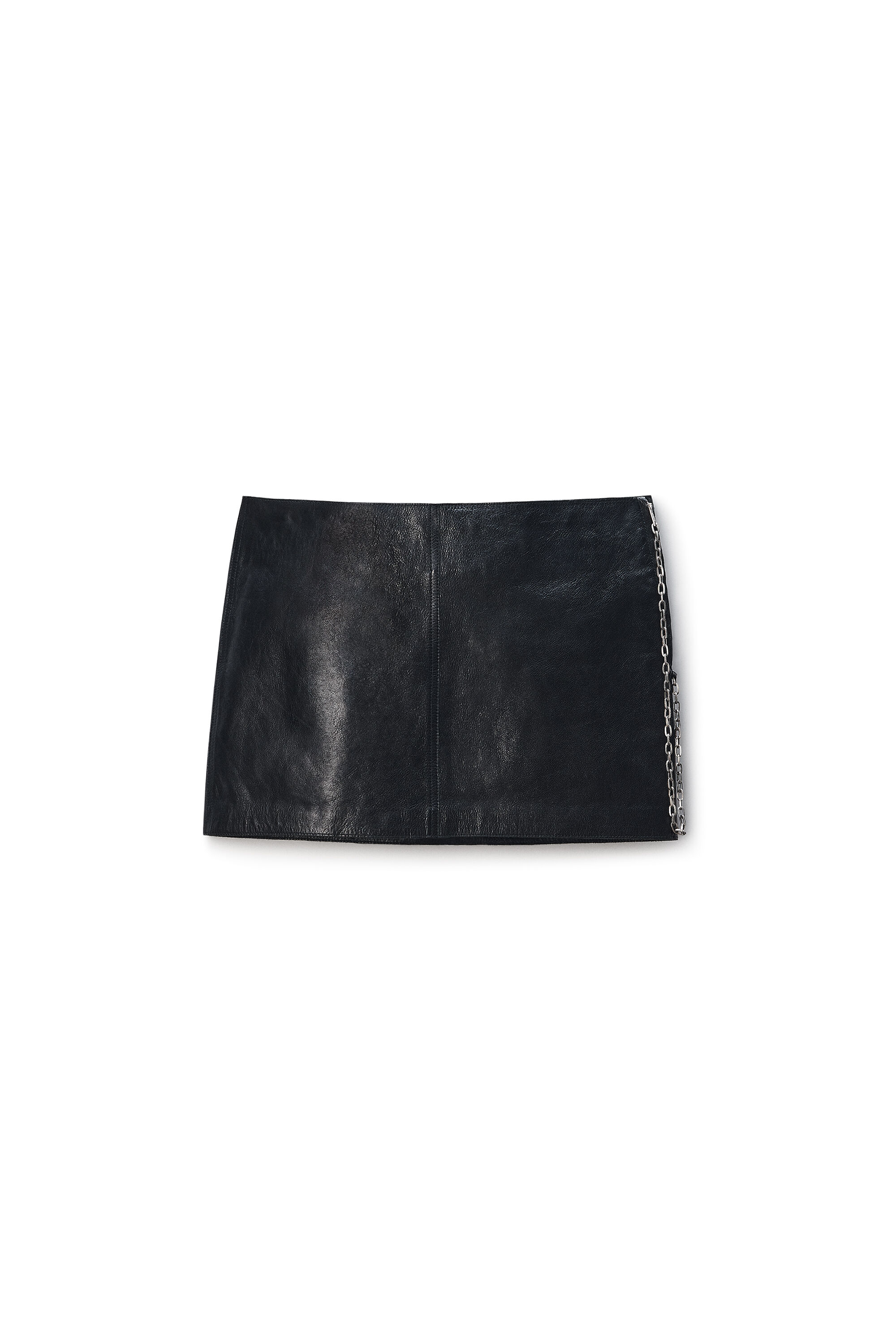 Low-Rise Miniskirt Leather in BLACK | alexanderwang®