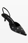alexander wang delphine 65 slingback in crystal satin black