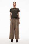 alexander wang 闪亮平纹针织发泡彩胶徽标紧身 t 恤 army green