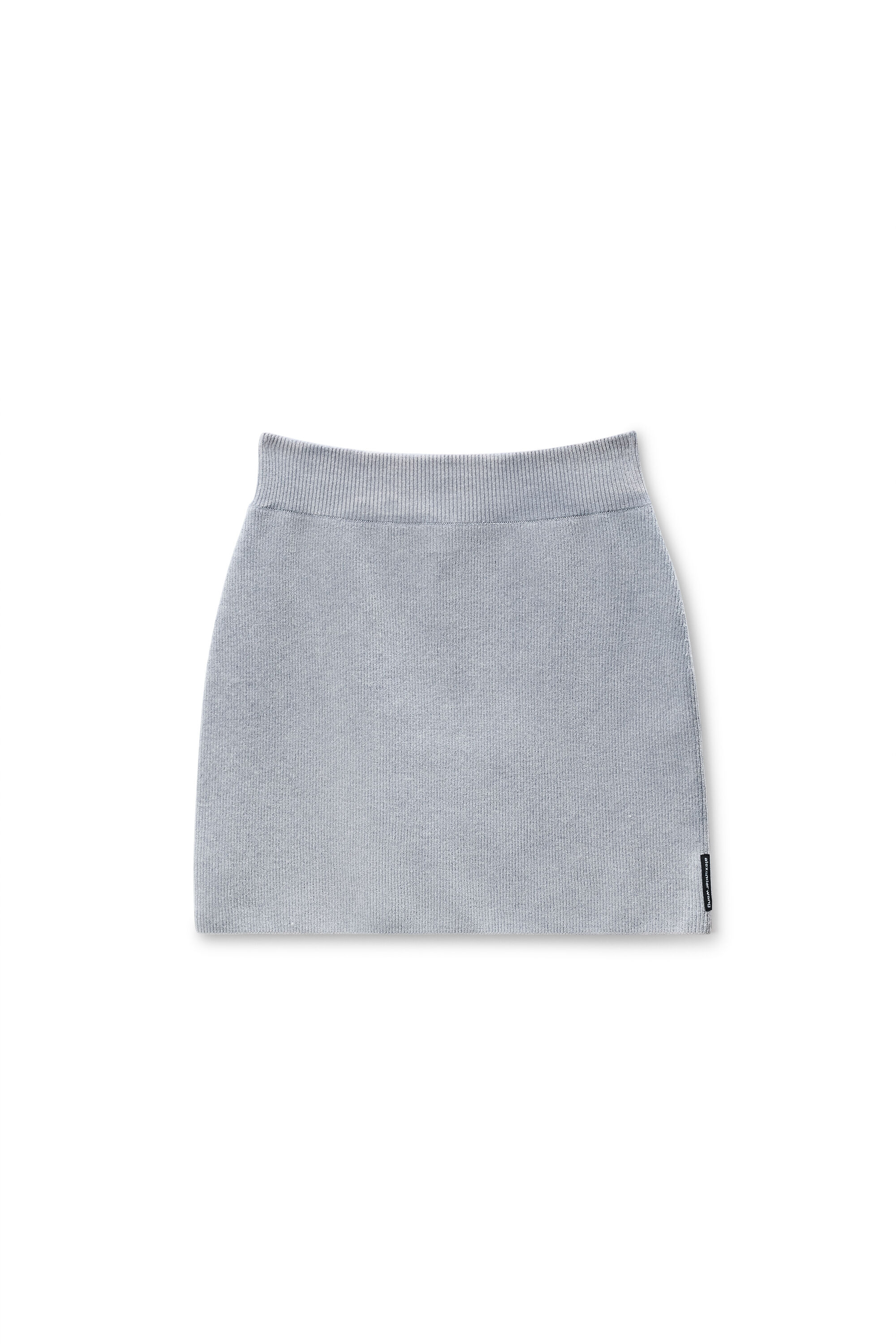Grey Cotton-Blend Chenille Miniskirt in WASHED GREY