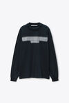 Alexander Wang washed black ジャージー オーバーサイズ ロングスリーブ ロゴ tシャツ