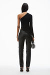Alexander Wang black asymmetric long-sleeve top