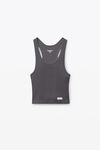 Alexander Wang army drab 灰色经典罗纹棉工字背心