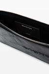 alexander wang 裂纹漆皮拉链手拿包 black