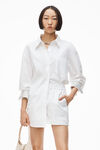 alexander wang 水晶袖口府绸超大版型衬衫 white