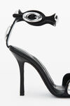 alexander wang dome 105 high heel goatskin sandal  black