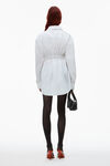 alexander wang button down belted tunic in cotton white