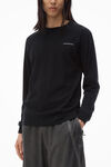 Alexander Wang black unisex long sleeve tee in high twist jersey