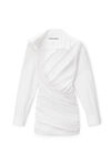 DRAPED BACK DRESS IN COTTON SHIRTING