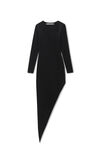Alexander Wang black asymmetric long-sleeve bodycon midi dress