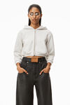 alexander wang 经典毛圈布透明烫钻连帽衫 light heather grey