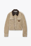 Alexander Wang weathered tan workwear jacket with weathered flocking