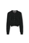 alexander wang ビーズホットフィックス クロップド クルーネックカーディガン black