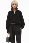 alexander wang pleated pant in cotton tailoring black