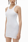 Alexander Wang white crystal hotfix racer tank loungewear minidress
