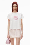 alexander wang suga baby 密织平纹针织紧身 t 恤 bright white