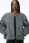 Alexander Wang grey veste de moto droite oversize