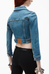 Alexander Wang classic medium indigo shrunken trucker cardi in denim